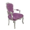  Purple Louis XV armchair - Baroque Louis XV armchair - 