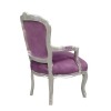  Purple Louis XV armchair - Baroque Louis XV armchair - 
