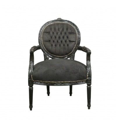 Людовик XVI кресло в черный бархат - Людовик XVI кресло