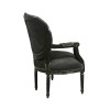 Louis XVI armchair in black velvet - Louis XVI armchair
