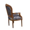 Louis XVI armchair blue solid wood - Louis XVI armchair