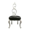 Baroque chair in black and silver rococo style