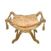  Baroque upholstered bench in fabric and gilded wood - Baroque bench - 