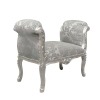 Barokní lavička v šedé tkaniny-barokní nábytek - 