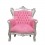 Fotel w stylu barokowym, różowy i srebrny dziecko