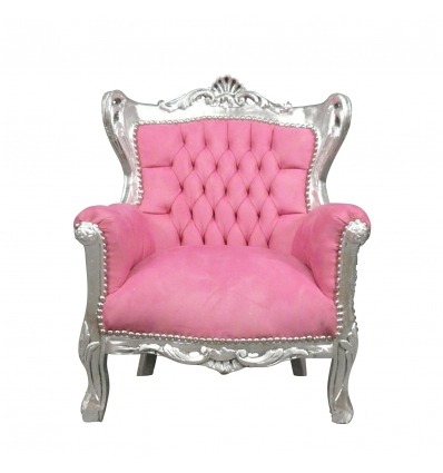 Barocksessel pink und silber - Stühle und Möbel Art Deco - 