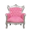 Baroque armchair pink and silver - Chairs and furniture art deco - 