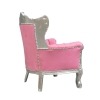 Lænestol barok pink og sølv - Stole og art-deco møbler - 