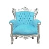 Sillón barroco azul y plata y muebles de estilo. - 