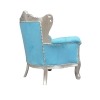 Barock stol blå och silver och möbler stil - 