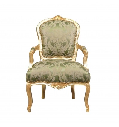 Zelená židle Louis XV - Louis XV křeslo -