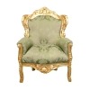  Green baroque armchair - Royal baroque armchair - 