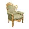  Green baroque armchair - Royal baroque armchair - 