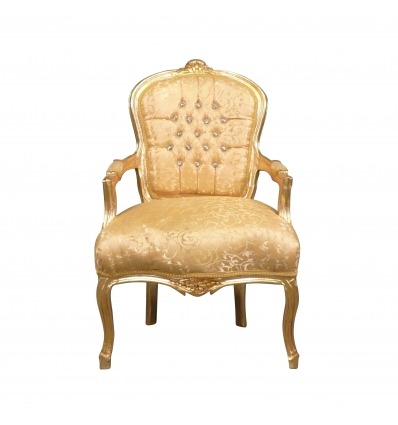  Krzesło ludwik XV pozłacane - Krzesło Louis XV - 