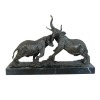Sculpture en bronze - Le combat des éléphants - Sculptures bronze