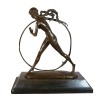 Bailarina con aro - Escultura de bronce art deco - Decoración - 