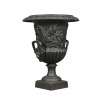 Vase Médicis en fonte de fer noire avec socle - H: 103 cm - Vases style Médicis