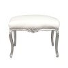  Baroque white bench and silver wood - Baroque bench - 