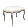  Baroque white bench and silver wood - Baroque bench - 