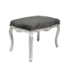 Black baroque bench and silver wood - Baroque bench