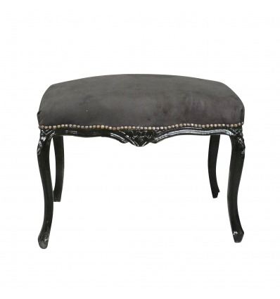 Black baroque bench with velvet fabric - Baroque bench - 