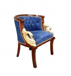 Napoleón III azul silla de estilo Imperio