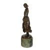 Staty i brons - kvinnan i kundvagnen - skulpturer art deco - 