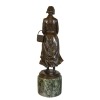 Estátua de Bronze - mulher com cesta - art deco estátuas - 