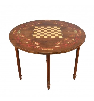 Table de jeux d'échecs demi-lune Louis XVI - Table - Meubles de style