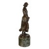 Szobor bronz - az asszony a kosár - szobrok art deco - 