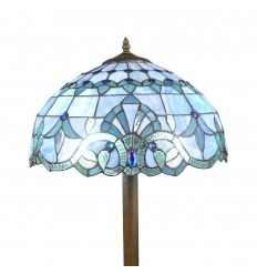 Stojací lampa Tiffany azurově modrá