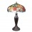 Tiffany lamp with flowers on black background