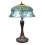 Tiffany tafellamp met rococo glas in lood