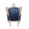  Barocker Sessel aus blauem Samt - Royal Barocksessel - 