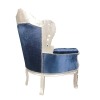  Barokk kék bársony széket - Fotel barokk királyi - 