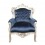Barokowy fotel w niebieski aksamit