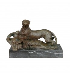 Staty i brons - långsträckt Panther