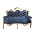 Barokki sohva 2 paikkaa sininen - Barokki sohva