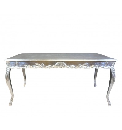 Silberner barocker Esszimmertisch - Stilmöbel -