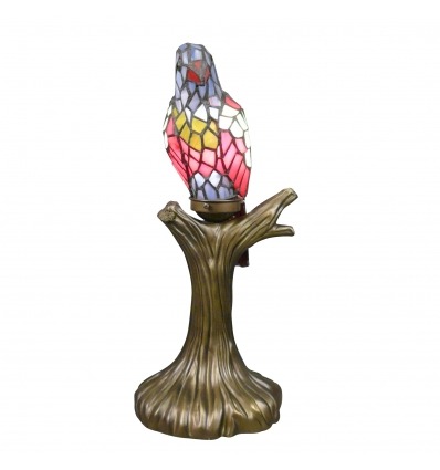 Lampe Tiffany perroquet verre coloré