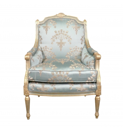Bergère Louis XVI bleue - Cadeira Louis XVI -