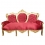 Czerwony barokowy sofa Madryt