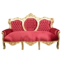 Madrid - barockmöbler röd barock soffa