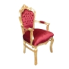 Viininpunainen ja gold - barokin nojatuoli tuoli ja Deco-huonekalut - 