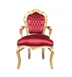 Baroque armchair bordeaux and gold