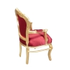Vinrött och guld - barock fåtölj stol och möbler Deco - 