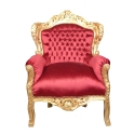  Punainen barokki nojatuoli Madrid - royal barokkityyliset nojatuolit - 