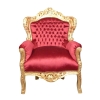  Barocker Sessel aus rotem Samt - Royal Barocksessel - 