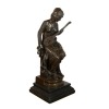 Escultura de bronce - El laúd - Estatua de músico - 