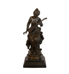 Sculpture en bronze - La joueuse de luth